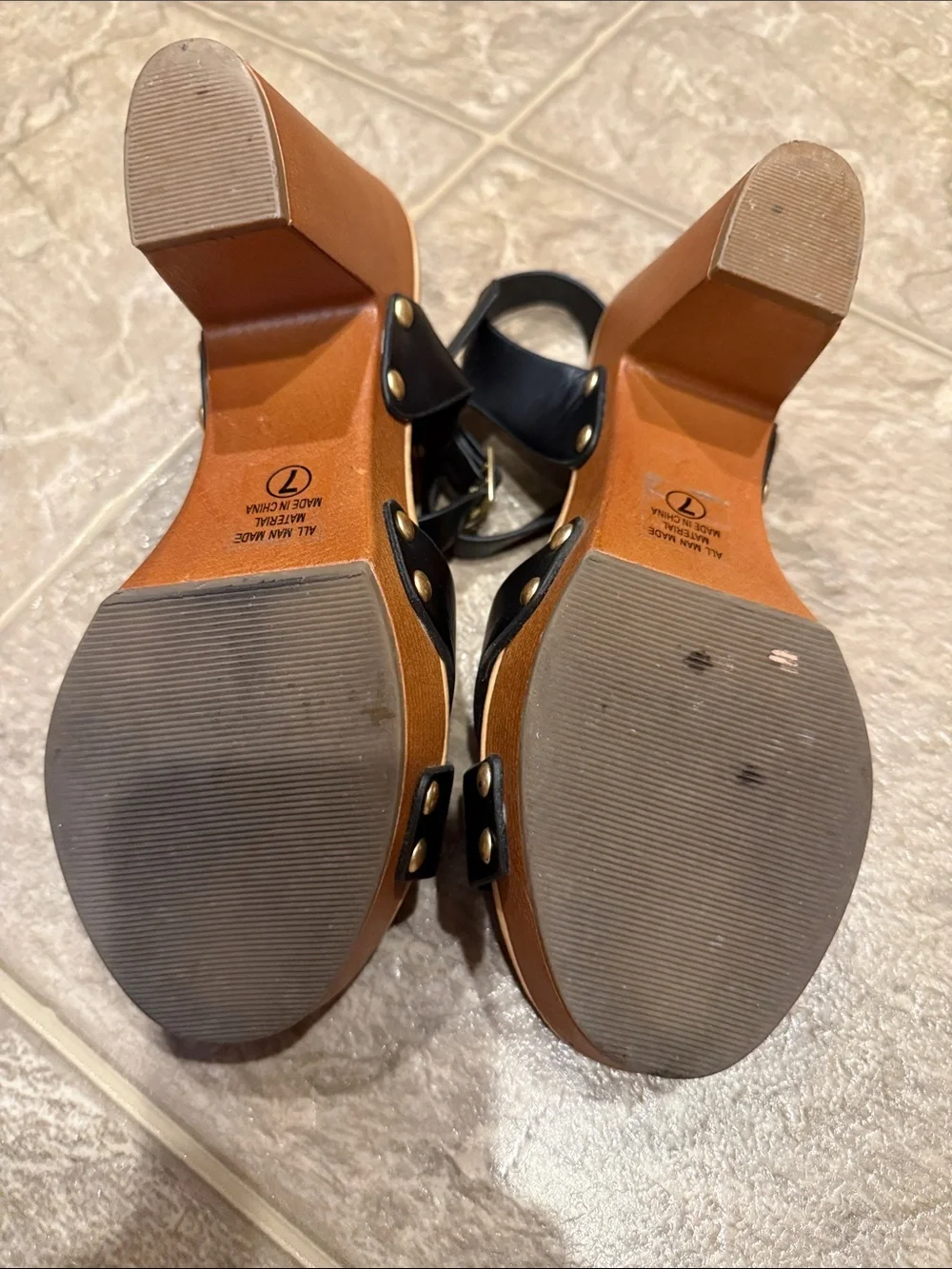 Amazon Black Crossband Wedge Sandals with Ankle Strap